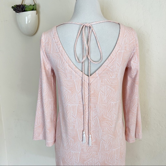 •PERSIFOR•Pink White Print Brie A-Line Tunic Dress Cover-Up Size XS Beach Resort - Picture 8 of 10